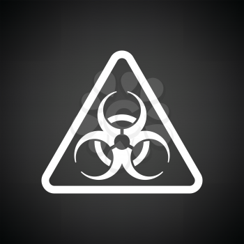 Icon of biohazard. Black background with white. Vector illustration.