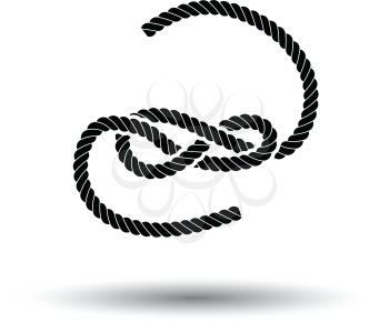 Knoted rope  icon. White background with shadow design. Vector illustration.