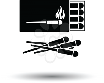 Match box  icon. White background with shadow design. Vector illustration.
