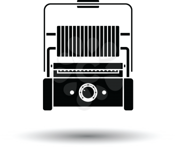 Kitchen electric grill icon. White background with shadow design. Vector illustration.