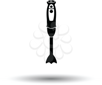 Hand blender icon. White background with shadow design. Vector illustration.