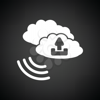 Cloud connection icon. Black background with white. Vector illustration.