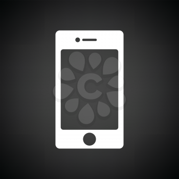 Smartphone icon. Black background with white. Vector illustration.