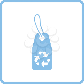 Tag and recycle sign icon. Blue frame design. Vector illustration.