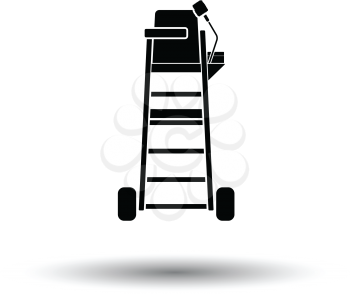 Tennis referee chair tower icon. White background with shadow design. Vector illustration.