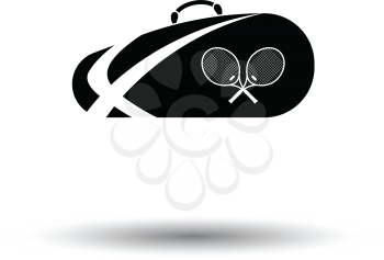 Tennis bag icon. White background with shadow design. Vector illustration.
