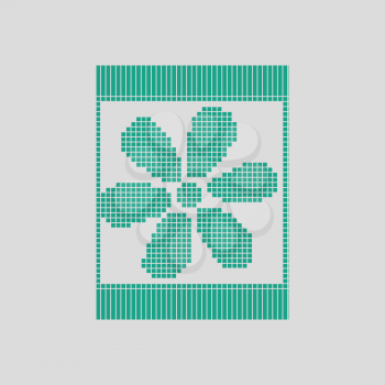 Sewing ornate scheme icon. Gray background with green. Vector illustration.