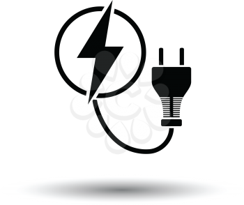 Electric plug icon. White background with shadow design. Vector illustration.