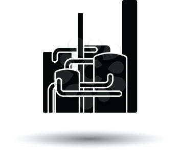 Chemical plant icon. White background with shadow design. Vector illustration.