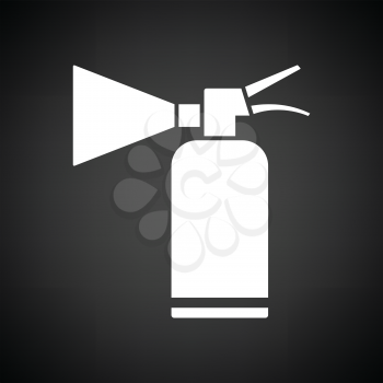 Extinguisher icon. Black background with white. Vector illustration.
