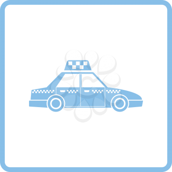 Taxi car icon. Blue frame design. Vector illustration.