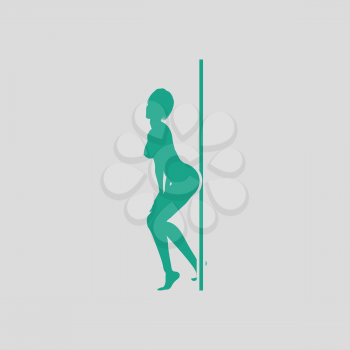 Stripper night club icon. Gray background with green. Vector illustration.