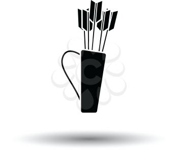 Quiver with arrows icon. White background with shadow design. Vector illustration.