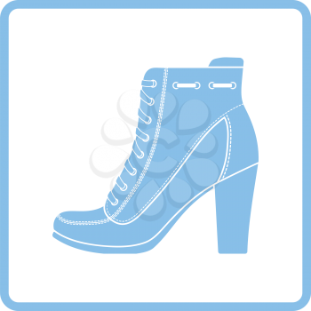 Ankle boot icon. Blue frame design. Vector illustration.