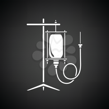 Drop counter icon. Black background with white. Vector illustration.