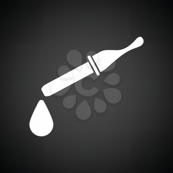 Dropper icon. Black background with white. Vector illustration.