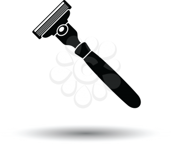 Safety razor icon. White background with shadow design. Vector illustration.