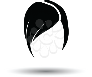 Lady's hairstyle icon. White background with shadow design. Vector illustration.