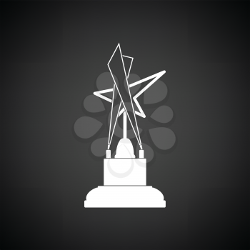 Cinema award icon. Black background with white. Vector illustration.