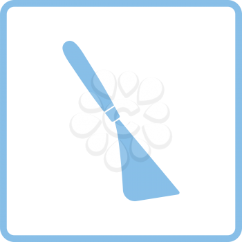 Palette knife icon. Blue frame design. Vector illustration.