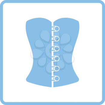 Sexy corset icon. Blue frame design. Vector illustration.