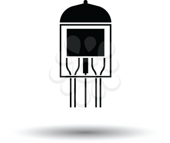 Electronic vacuum tube icon. White background with shadow design. Vector illustration.