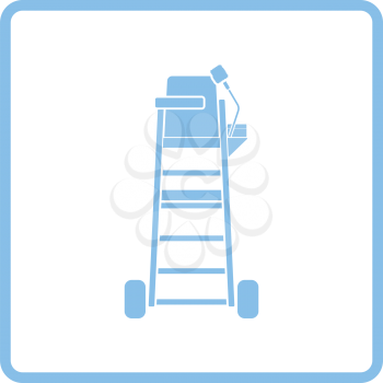 Tennis referee chair tower icon. Blue frame design. Vector illustration.