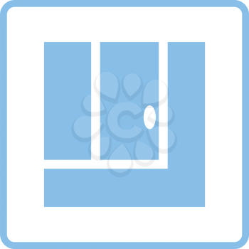 Tennis replay ball in icon. Blue frame design. Vector illustration.