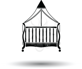 Cradle icon. White background with shadow design. Vector illustration.