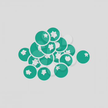 Blueberry icon. Gray background with green. Vector illustration.