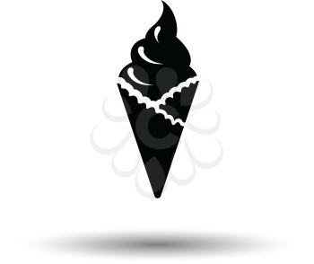 Ice cream icon. White background with shadow design. Vector illustration.
