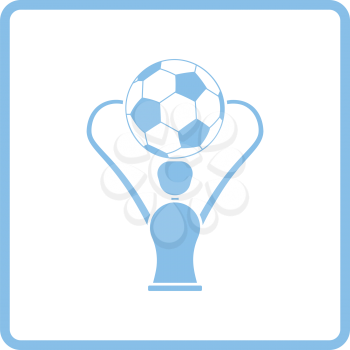 Soccer cup  icon. Blue frame design. Vector illustration.