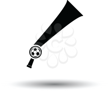 Football fans wind horn toy icon. White background with shadow design. Vector illustration.