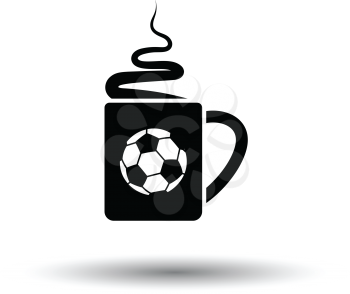 Football fans coffee cup with smoke icon. White background with shadow design. Vector illustration.