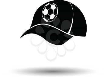 Football fans cap icon. White background with shadow design. Vector illustration.