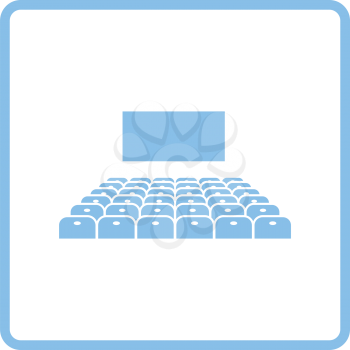 Cinema auditorium icon. Blue frame design. Vector illustration.