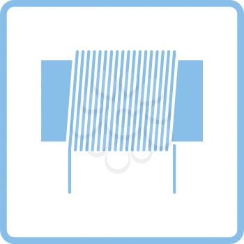 Inductor coil icon. Blue frame design. Vector illustration.
