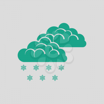 Snow icon. Gray background with green. Vector illustration.
