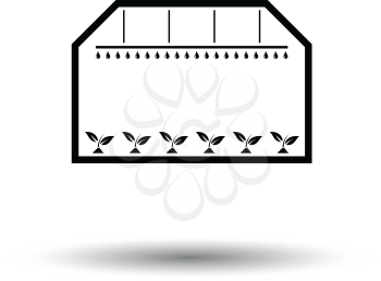 Greenhouse icon. White background with shadow design. Vector illustration.