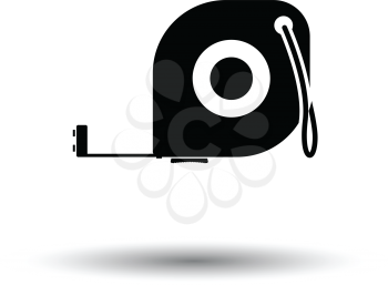 Icon of constriction tape measure. White background with shadow design. Vector illustration.