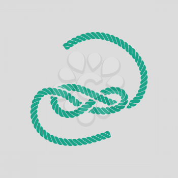 Knoted rope  icon. Gray background with green. Vector illustration.