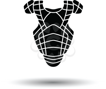 Baseball chest protector icon. White background with shadow design. Vector illustration.