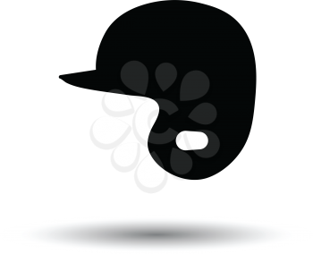 Baseball helmet icon. White background with shadow design. Vector illustration.