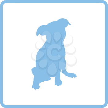 Puppy icon. Blue frame design. Vector illustration.