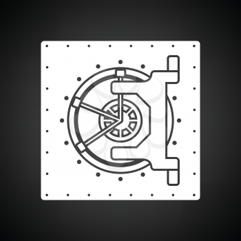 Safe icon. Black background with white. Vector illustration.