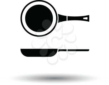 Kitchen pan icon. White background with shadow design. Vector illustration.