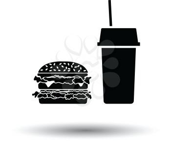 Fast food icon. White background with shadow design. Vector illustration.