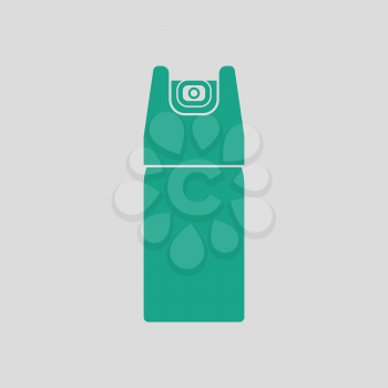 Pepper spray icon. Gray background with green. Vector illustration.