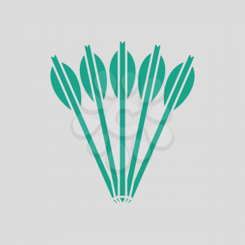 Crossbow bolts icon. Gray background with green. Vector illustration.