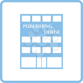 Publishing house icon. Blue frame design. Vector illustration.